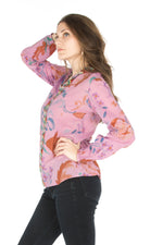 Load image into Gallery viewer, Floral Printed Button-Down Tunic with Colorful Embroidery
