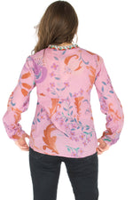 Load image into Gallery viewer, Floral Printed Button-Down Tunic with Colorful Embroidery
