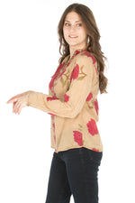 Load image into Gallery viewer, Floral Printed Button-Down Tunic with Colorful Embroidery
