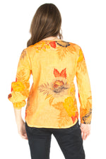 Load image into Gallery viewer, Floral Boho Top with Draw Strings and Embroidery
