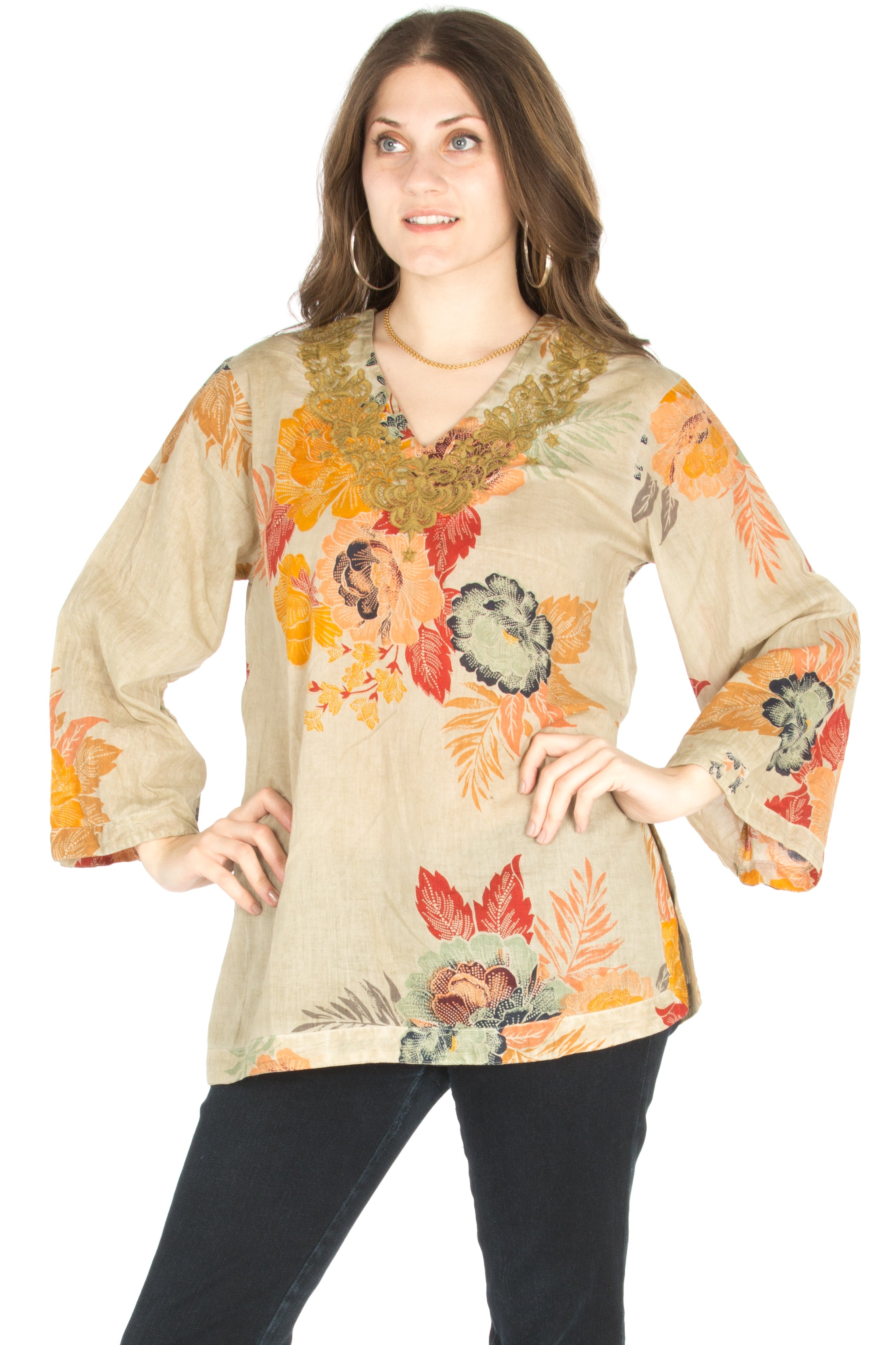 Vintage Boho Tunic with Embroidery