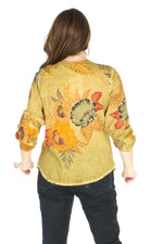 Load image into Gallery viewer, Floral Boho Top with Draw Strings and Embroidery
