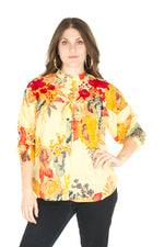 Load image into Gallery viewer, Floral Boho Top with Draw Strings and Embroidery
