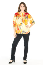 Load image into Gallery viewer, Floral Boho Top with Draw Strings and Embroidery
