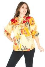 Load image into Gallery viewer, Floral Boho Top with Draw Strings and Embroidery
