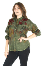 Load image into Gallery viewer, Floral Boho Top with Draw Strings and Embroidery
