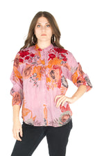 Load image into Gallery viewer, Floral Boho Top with Draw Strings and Embroidery
