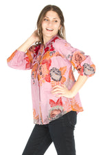 Load image into Gallery viewer, Floral Boho Top with Draw Strings and Embroidery
