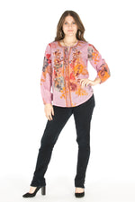 Load image into Gallery viewer, Floral Boho Top with Draw Strings and Embroidery
