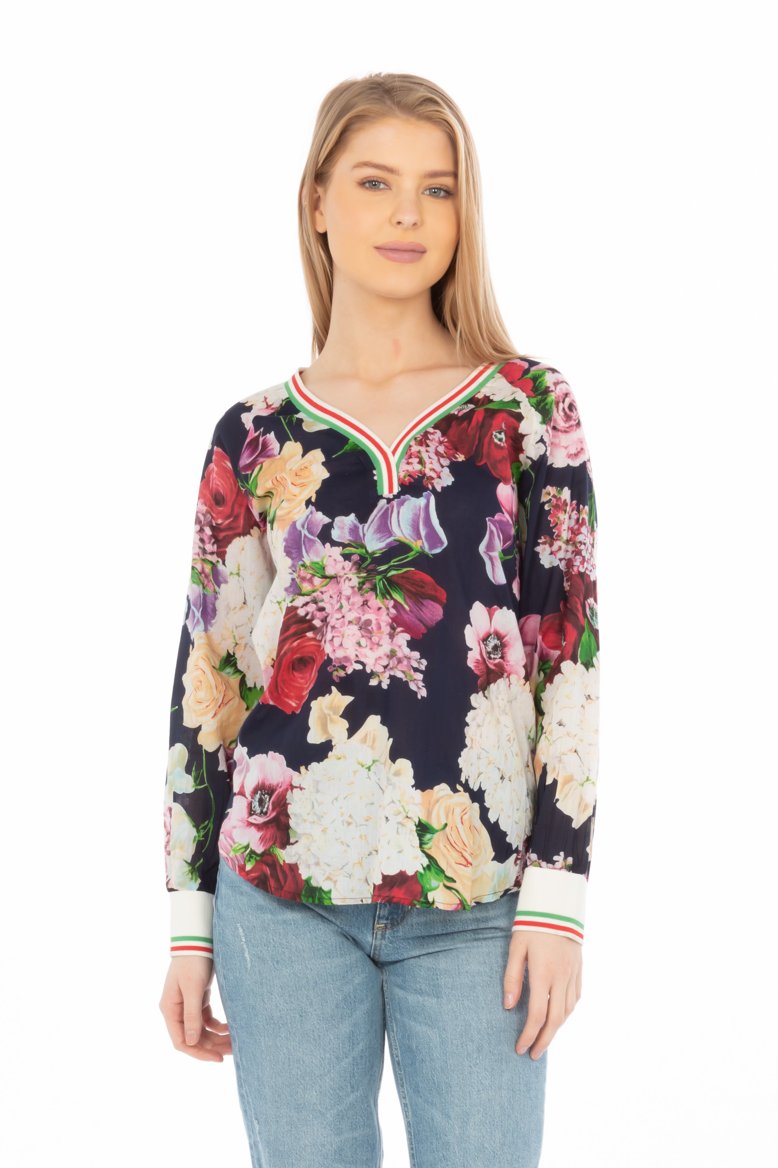 Floral Printed V-neck Tunic