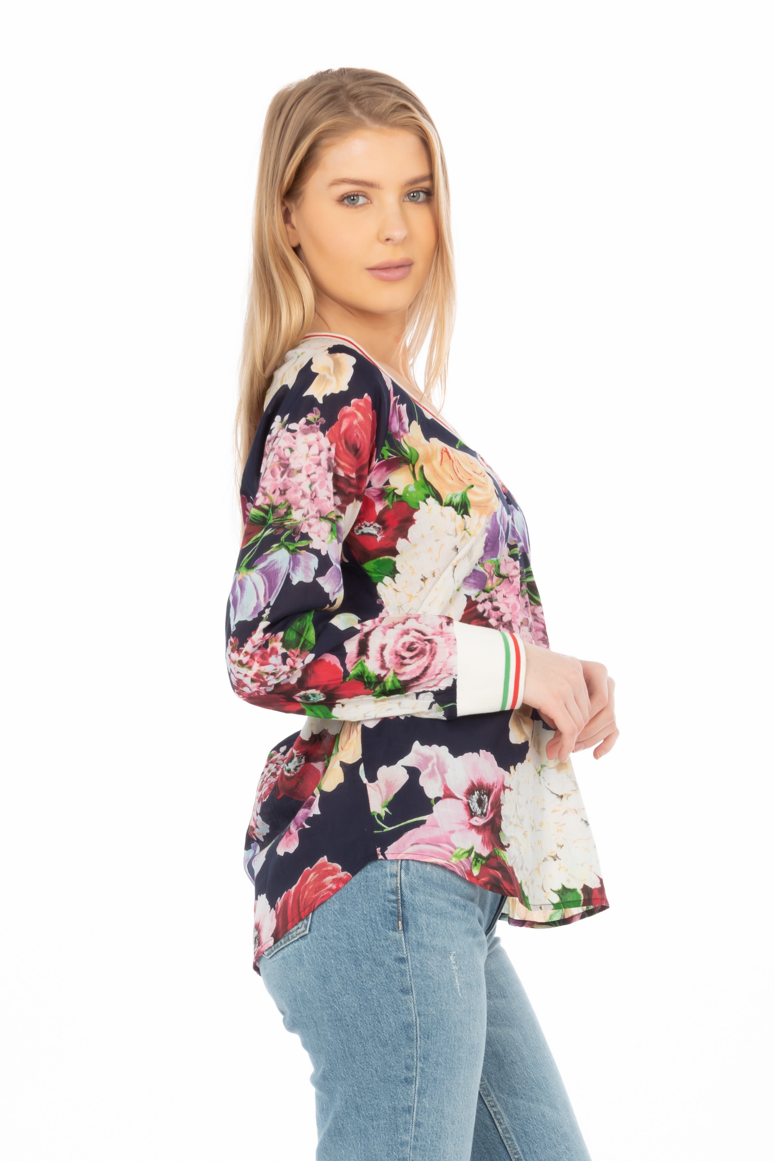 Floral Printed V-neck Tunic