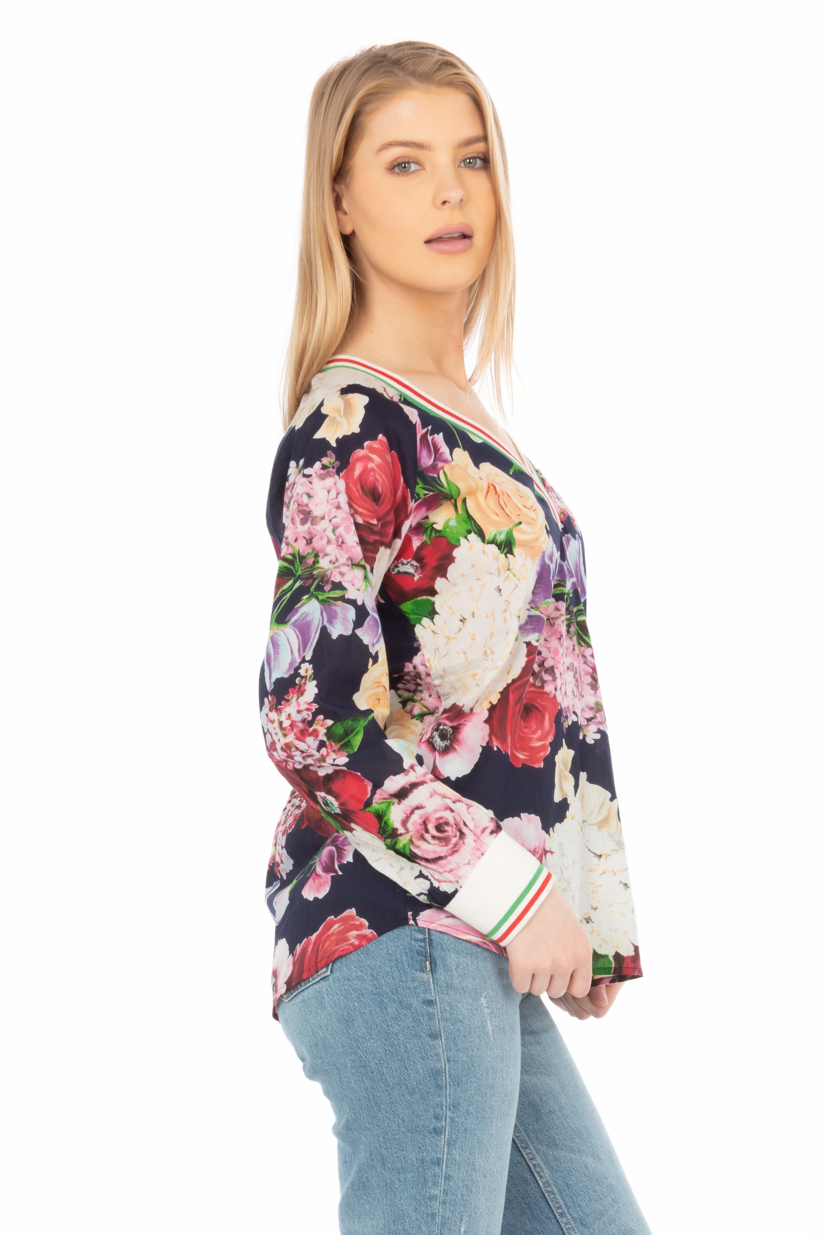 Floral Printed V-neck Tunic