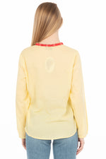 Load image into Gallery viewer, Yellow Boho Blouse with Floral Embroidery
