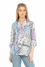 Load image into Gallery viewer, Patchwork Print Button-Down Shirt
