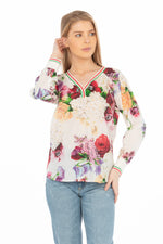 Load image into Gallery viewer, Floral Printed V-neck Tunic
