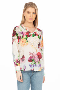 Floral Printed V-neck Tunic