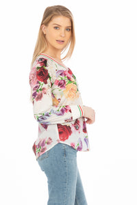 Floral Printed V-neck Tunic