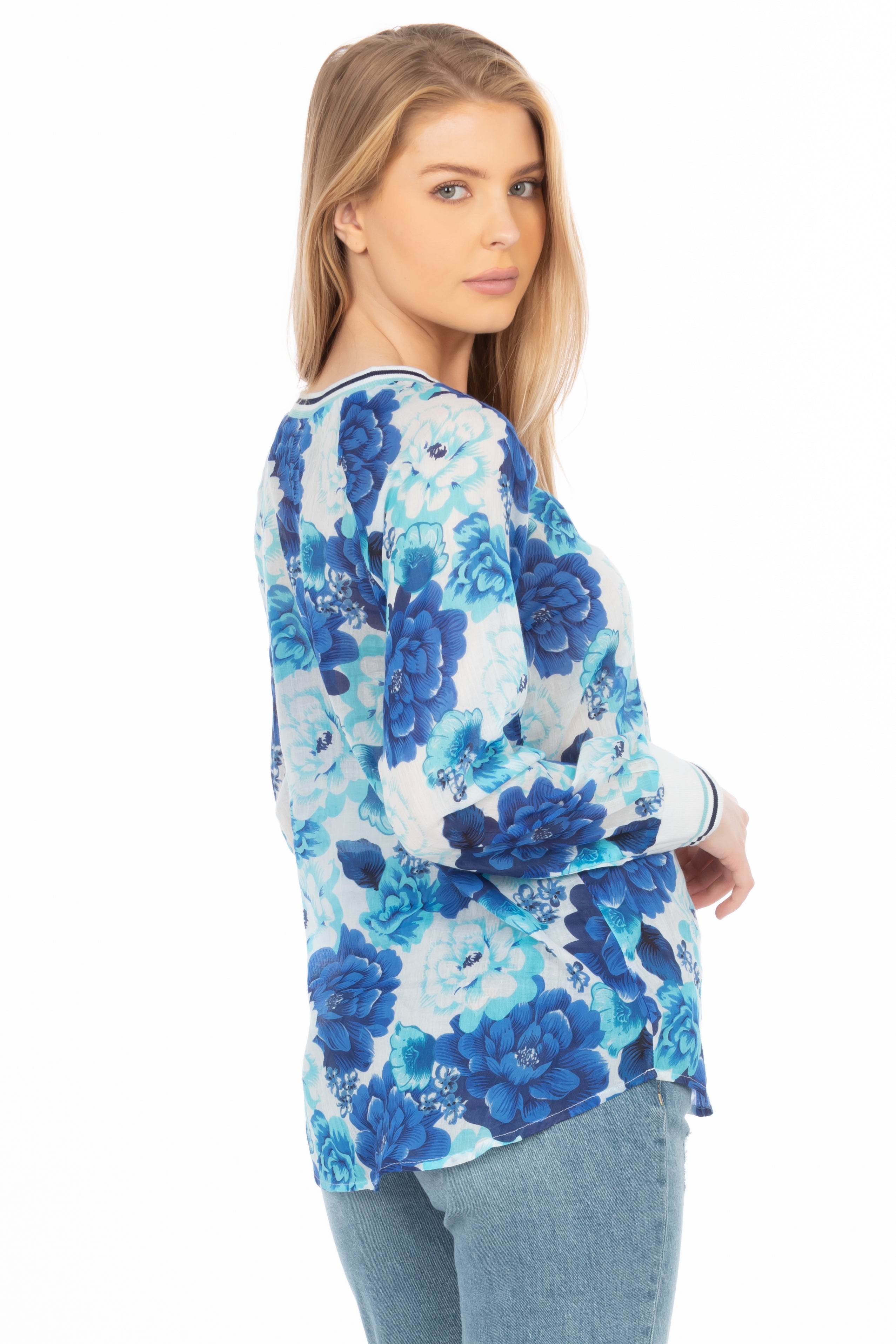 Floral Printed V-neck Tunic