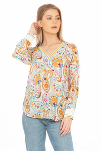 Floral Paisley V-neck Tunic