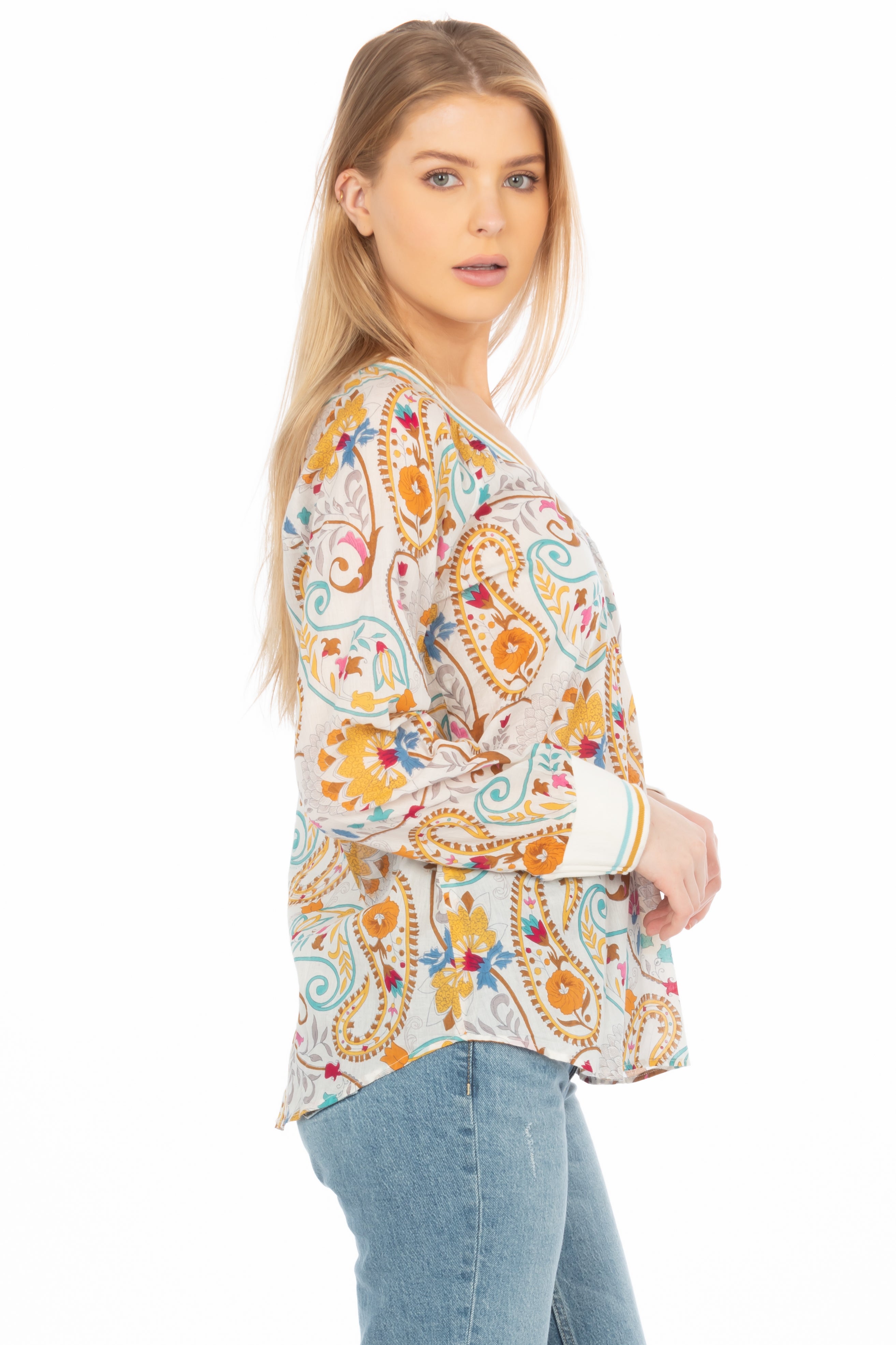 Floral Paisley V-neck Tunic