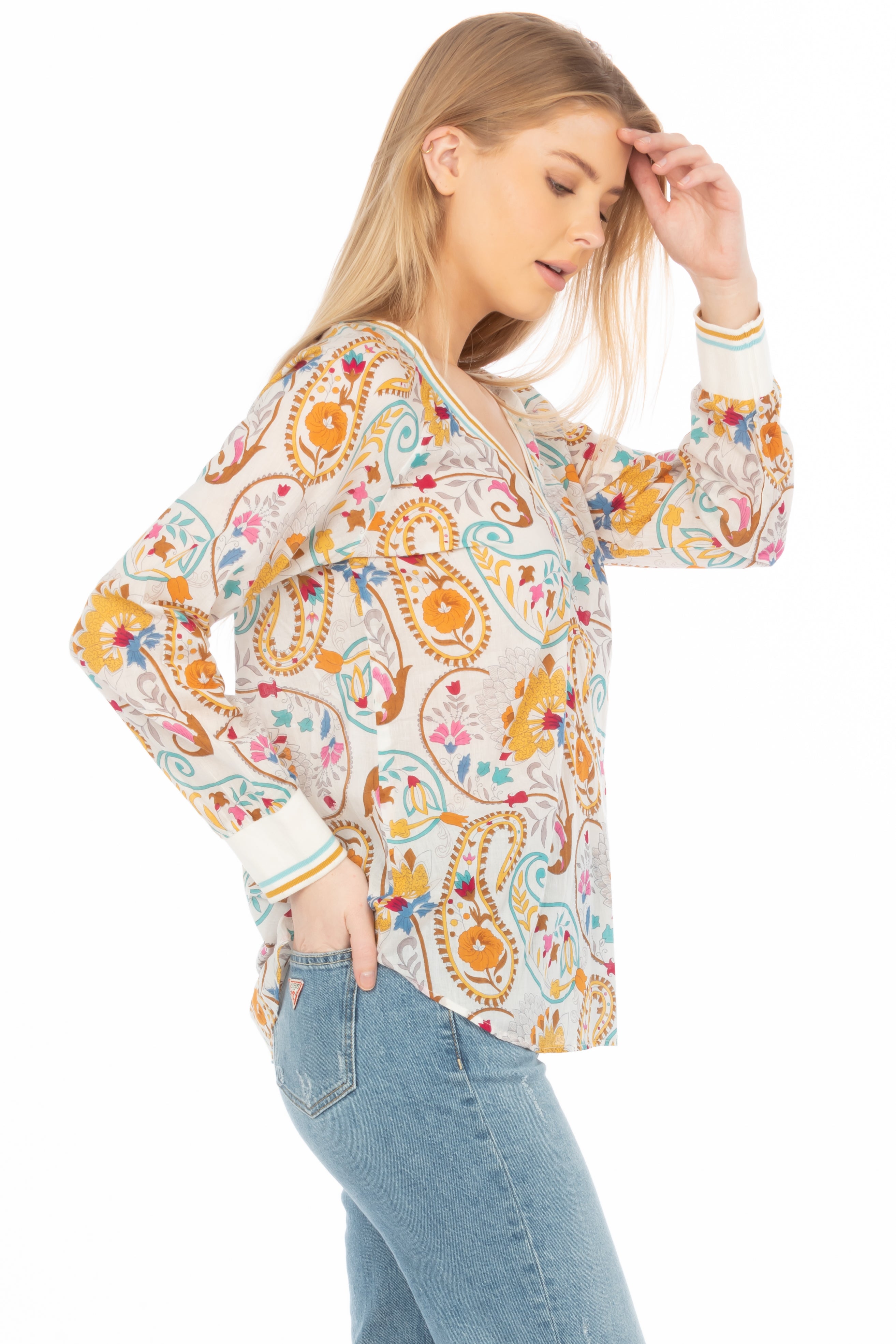 Floral Paisley V-neck Tunic