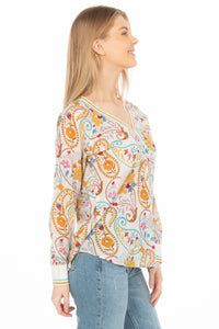 Floral Paisley V-neck Tunic