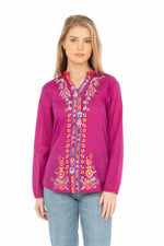 Load image into Gallery viewer, Orchid Boho Blouse with Floral Embroidery
