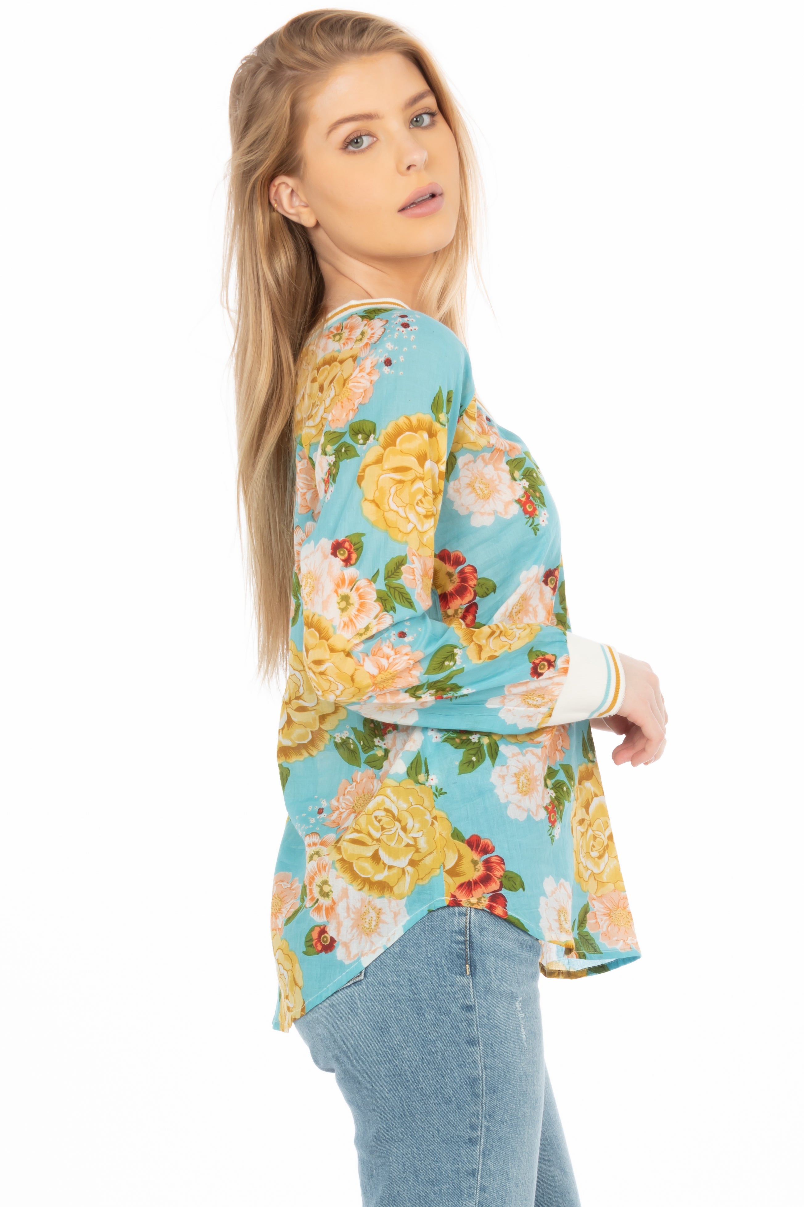 Floral Printed V-neck Tunic