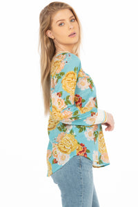 Floral Printed V-neck Tunic