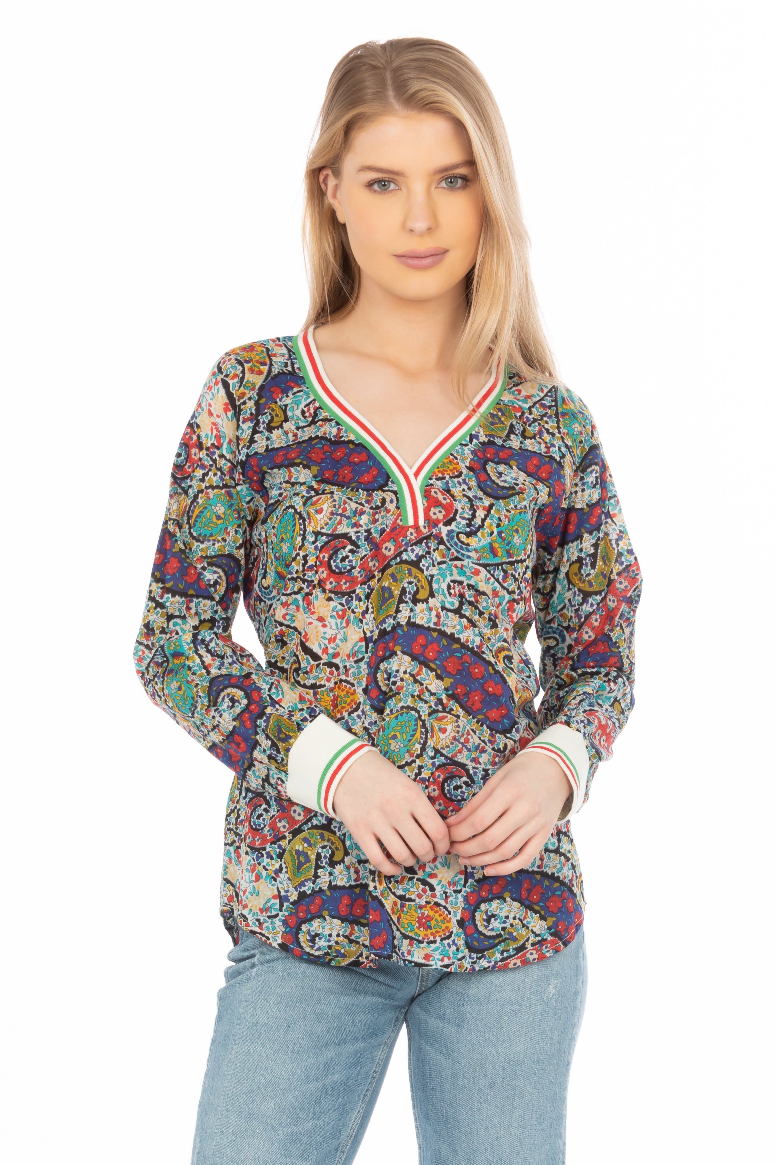 Floral Paisley V-neck Tunic