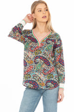 Load image into Gallery viewer, Floral Paisley V-neck Tunic
