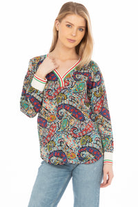 Floral Paisley V-neck Tunic