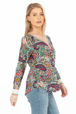 Load image into Gallery viewer, Floral Paisley V-neck Tunic
