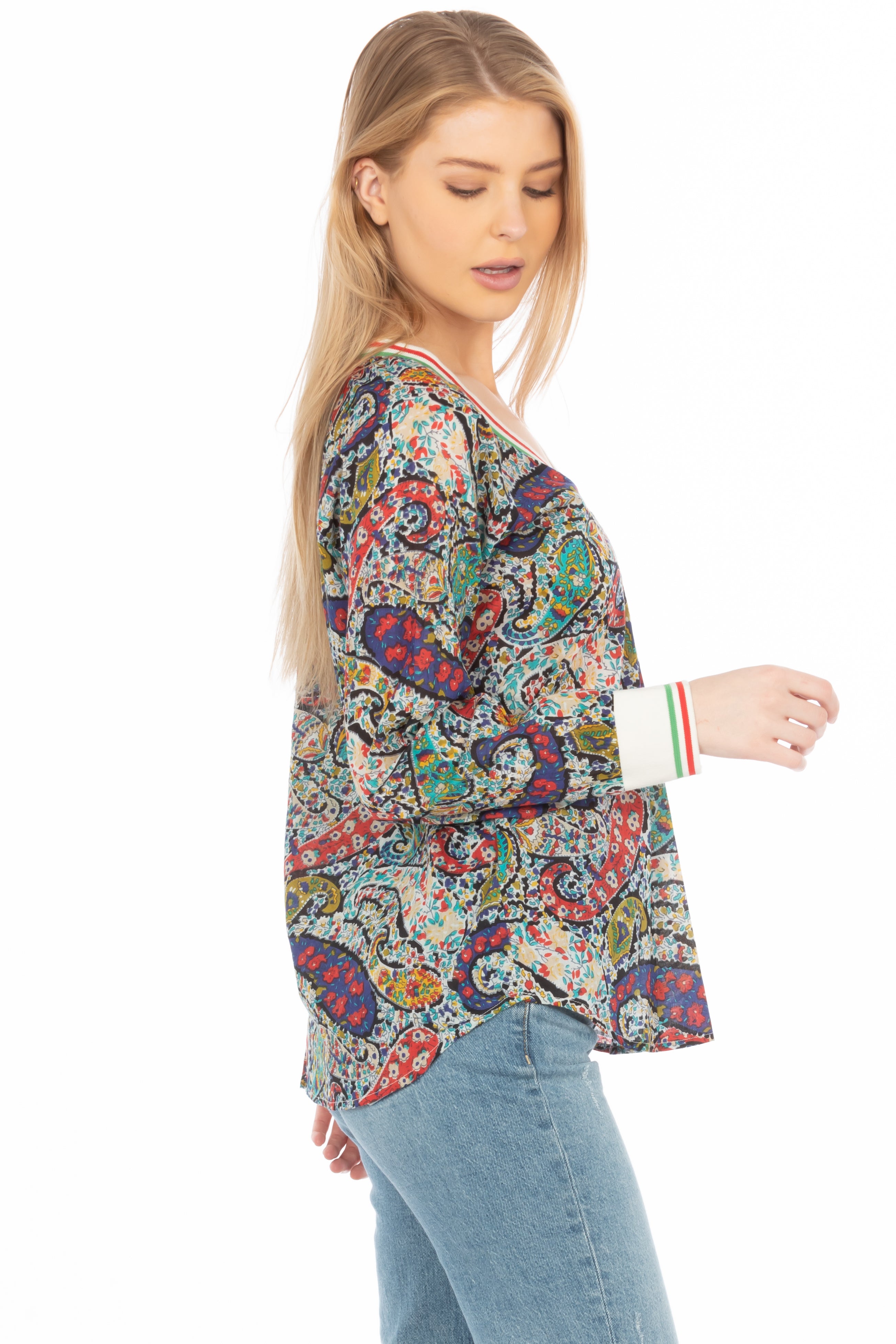 Floral Paisley V-neck Tunic