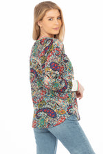 Load image into Gallery viewer, Floral Paisley V-neck Tunic
