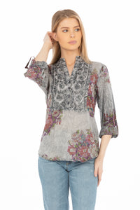 Vintage Tunic with Floral Embroidery