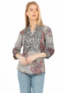 Vintage Tunic with Floral Embroidery