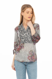 Vintage Tunic with Floral Embroidery