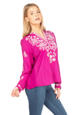 Load image into Gallery viewer, Boho Tunic with Floral Paisley Embroidery
