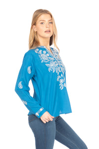 Boho Tunic with Floral Paisley Embroidery