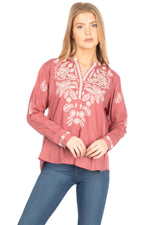 Load image into Gallery viewer, Boho Tunic with Floral Paisley Embroidery
