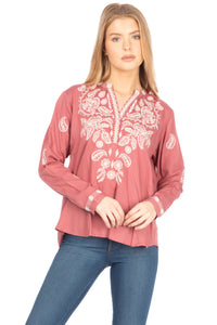 Boho Tunic with Floral Paisley Embroidery