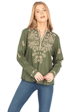 Load image into Gallery viewer, Boho Tunic with Floral Paisley Embroidery
