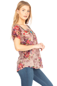 Square Neck Embroidered Boho Top