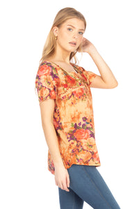 Square Neck Embroidered Boho Top