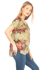 Load image into Gallery viewer, Square Neck Embroidered Boho Top
