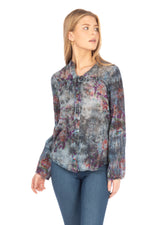 Load image into Gallery viewer, Floral Boho Button-Down Top with Draw Strings
