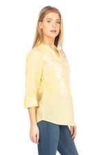 Load image into Gallery viewer, Yellow Tunic with Paisley Embroidery
