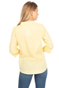 Yellow Tunic with Paisley Embroidery