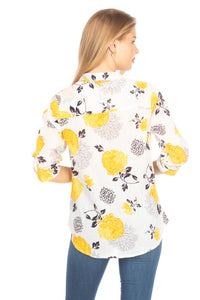 Button Down Floral Printed Tunic